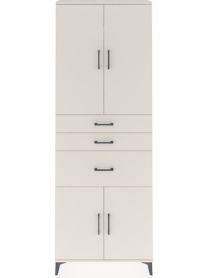 Dienni Arges Dolap 4 Raflı 3 Çekmeceli 4 Kapaklı 88X30X243 Aytaşı-Aytaşı