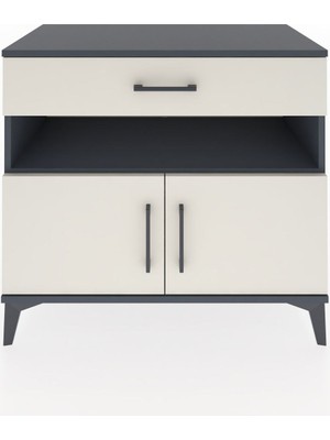 Dienni Hyperion Şifonyer Tek Raflı Tek Çekmeceli 2 Kapaklı 88X44X80 Antrasit-Aytaşı