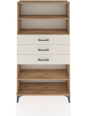 Dienni Arges Dolap 3 Raflı 3 Çekmeceli 88X30X163 Çam-Aytaşı