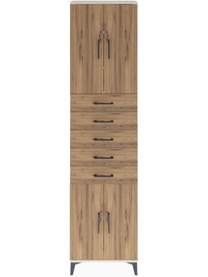 Dienni Arges Dolap 4 Raflı 5 Çekmeceli 4 Kapaklı 60X30X243 Aytaşı-Çam