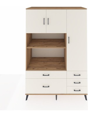 Dienni Kronos Dolap 7 Raflı 5 Çekmeceli 3 Kapaklı 132X59X195 Çam-Aytaşı/aytaşı
