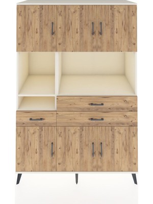 Dienni Kronos Dolap 9 Raflı 3 Çekmeceli 6 Kapaklı 132X59X195 Aytaşı-Çam/çam