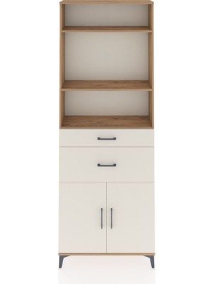 Dienni Arges Dolap 4 Raflı 2 Çekmeceli 2 Kapaklı 88X30X243 Çam-Aytaşı