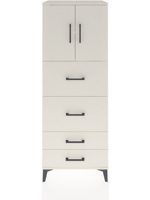 Dienni Hyperion Dolap 2 Raflı 4 Çekmeceli 2 Kapaklı 60X44X163 Aytaşı-Aytaşı