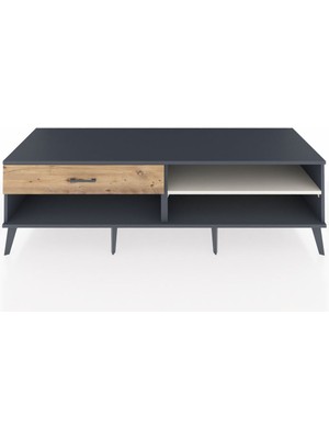 Dienni Kronos Tv Ünitesi Tek Raflı Tek Çekmeceli  176X59X51 Antrasit-Aytaşı/çam