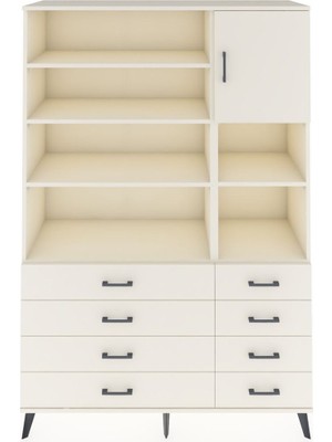 Dienni Hyperion Dolap 8 Raflı 8 Çekmeceli Tek Kapaklı  132X44X195 Aytaşı-Aytaşı/aytaşı