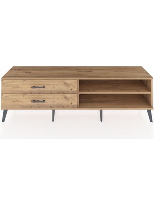 Dienni Hyperion Tv Ünitesi Tek Raflı 2 Çekmeceli  176X44X51 Çam-Çam/çam