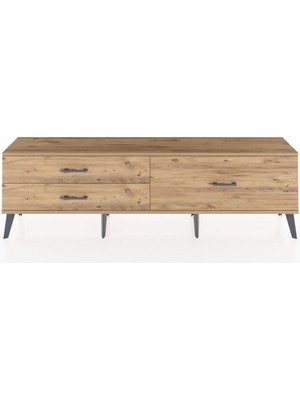Dienni Arges Tv Ünitesi 3 Çekmeceli  176X30X51 Antrasit-Çam/çam