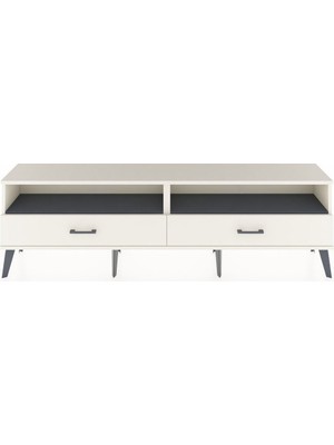 Dienni Arges Tv Ünitesi 2 Raflı 2 Çekmeceli  176X30X51 Aytaşı-Antrasit/aytaşı