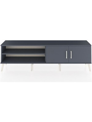 Dienni Arges Tv Ünitesi 2 Raflı 2 Kapaklı 176X30X51 Antrasit-Antrasit/antrasit