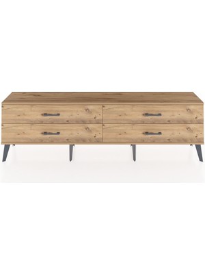 Dienni Arges Tv Ünitesi 4 Çekmeceli  176X30X51 Çam-Çam/çam