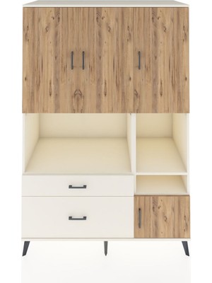 Dienni Kronos Dolap 7 Raflı 2 Çekmeceli 4 Kapaklı 132X59X195 Aytaşı-Çam/aytaşı