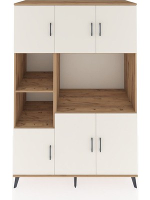 Dienni Kronos Dolap 9 Raflı 6 Kapaklı 132X59X195 Çam-Aytaşı/çam