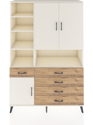Dienni Hyperion Dolap 8 Raflı 5 Çekmeceli 3 Kapaklı 132X44X195 Aytaşı-Aytaşı/çam