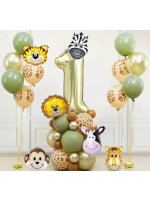 Sinda 6'lı Safari Doğum Günü Konsepti - Yaş Günü Doğum Günü Kutlama Partisi Seti