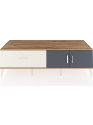 Dienni Kronos Tv Ünitesi Tek Raflı Tek Çekmeceli 2 Kapaklı 176X59X51 Çam-Antrasit/aytaşı