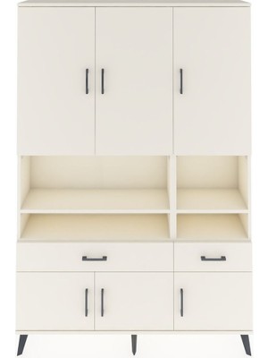 Dienni Arges Dolap 8 Raflı 2 Çekmeceli 6 Kapaklı 132X30X195 Aytaşı-Aytaşı/aytaşı