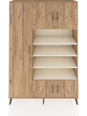 Dienni Hyperion Dolap 10 Raflı 5 Kapaklı 132X44X195 Çam-Çam/aytaşı