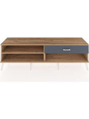 Dienni Hyperion Tv Ünitesi Tek Raflı Tek Çekmeceli  176X44X51 Çam-Çam/antrasit