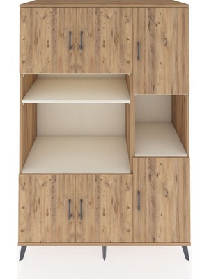 Dienni Kronos Dolap 9 Raflı 6 Kapaklı 132X59X195 Çam-Çam/aytaşı