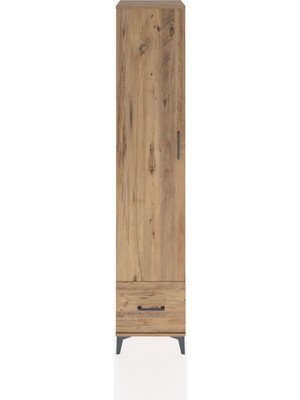 Dienni Hyperion Dolap 3 Raflı Tek Çekmeceli Tek Askılı 44X44X221 Çam-Çam