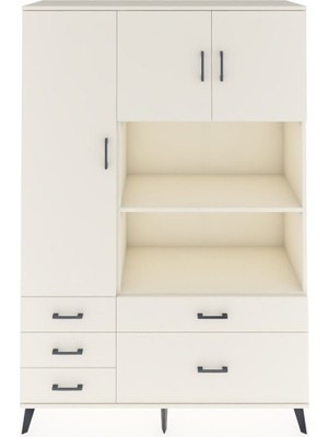 Dienni Hyperion Dolap 7 Raflı 5 Çekmeceli 3 Kapaklı 132X44X195 Aytaşı-Aytaşı/aytaşı