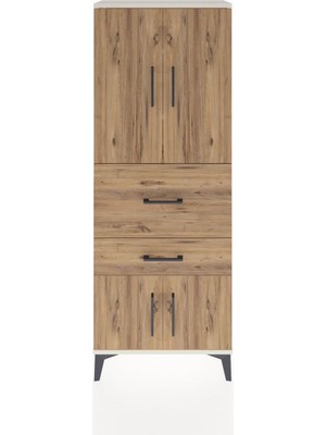 Dienni Arges Dolap 3 Raflı 2 Çekmeceli 4 Kapaklı 60X30X163 Aytaşı-Çam