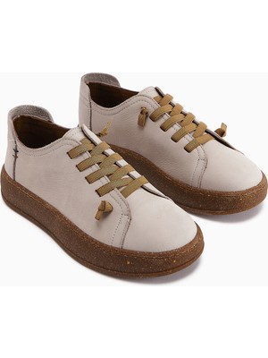 Limoya Judi Hakiki Deri Gri Rahat Tabanlı Kadın Sneakers