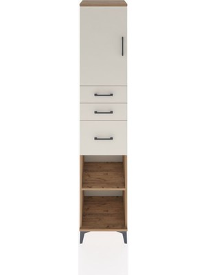 Dienni Hyperion Dolap 3 Raflı 3 Çekmeceli Tek Kapaklı 44X44X221 Çam-Aytaşı
