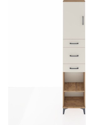 Dienni Arges Dolap 3 Raflı 3 Çekmeceli Tek Kapaklı 44X30X221 Çam-Aytaşı