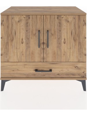 Dienni Hyperion Şifonyer Tek Raflı Tek Çekmeceli 2 Kapaklı 88X44X80 Çam-Çam