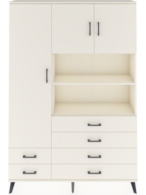 Dienni Arges Dolap 8 Raflı 6 Çekmeceli 3 Kapaklı 132X30X195 Aytaşı-Aytaşı/aytaşı