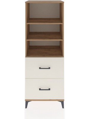 Dienni Hyperion Dolap 3 Raflı 2 Çekmeceli 60X44X163 Çam-Aytaşı