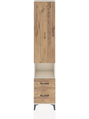 Dienni Arges Dolap 4 Raflı 2 Çekmeceli Tek Kapaklı 44X30X221 Aytaşı-Çam