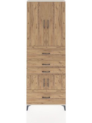 Dienni Arges Dolap 4 Raflı 4 Çekmeceli 4 Kapaklı 88X30X243 Aytaşı-Çam