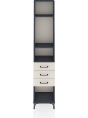 Dienni Arges Dolap 3 Raflı 3 Çekmeceli 44X30X221 Antrasit-Aytaşı