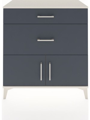 Dienni Hyperion Şifonyer 2 Çekmeceli 2 Kapaklı 88X44X96 Aytaşı-Antrasit