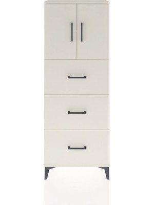 Dienni Arges Dolap 2 Raflı 3 Çekmeceli 2 Kapaklı 60X30X163 Aytaşı-Aytaşı