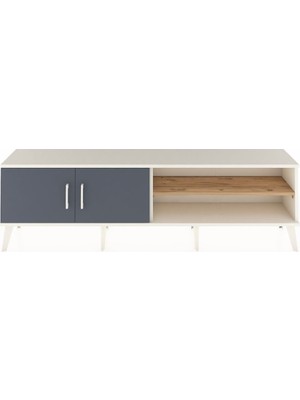 Dienni Arges Tv Ünitesi 2 Raflı 2 Kapaklı 176X30X51 Aytaşı-Antrasit/çam