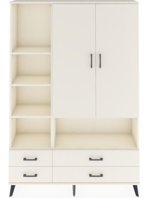 Dienni Arges Dolap 8 Raflı 4 Çekmeceli 2 Kapaklı 132X30X195 Aytaşı-Aytaşı/aytaşı