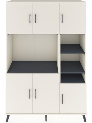 Dienni Hyperion Dolap 10 Raflı 6 Kapaklı 132X44X195 Aytaşı-Aytaşı/antrasit