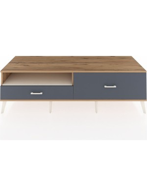 Dienni Kronos Tv Ünitesi Tek Raflı 2 Çekmeceli  176X59X51 Çam-Aytaşı/antrasit