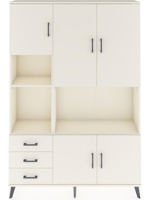 Dienni Arges Dolap 9 Raflı 3 Çekmeceli 5 Kapaklı 132X30X195 Aytaşı-Aytaşı/aytaşı