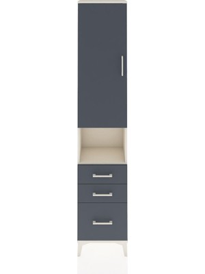 Dienni Arges Dolap 3 Raflı 3 Çekmeceli Tek Askılı 44X30X221 Aytaşı-Antrasit