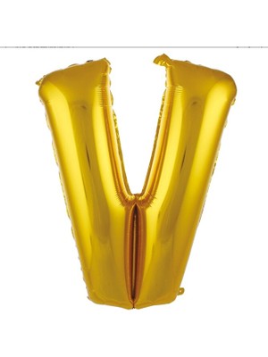 Sinda V- Harfi Folyo Balon Gold Rengi 76 cm