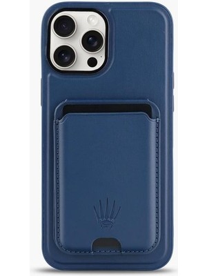 Watch of Royal Standlı IPHONE 15 Pro Max Lacivert Deri Telefon Kılıfı