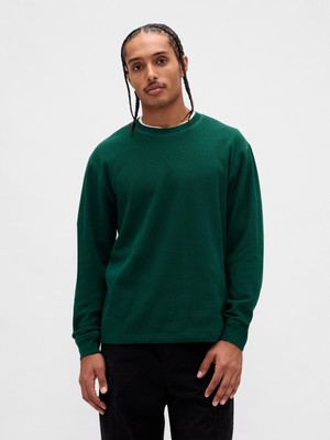 Gap Erkek Yeşil Waffle Crew T-Shirt