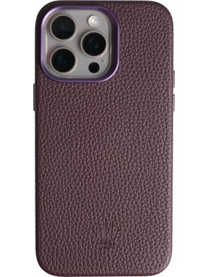 Watch of Royal Armorcase Iphone 15 Pro Max Mor Kılıf Magsafe Özellikli Deri Kılıf