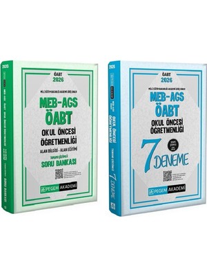 Pegem 2026 Öabt Meb-Ags Okul Öncesi Öğretmenliği Soru Bankası + 7 Deneme 2 Li Set Pegem Akademi Yayınları