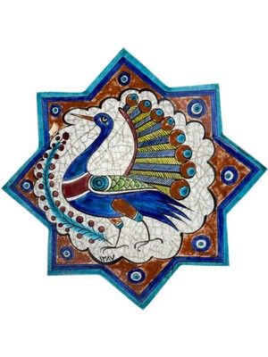 Selçuklu Motifli 1950LER Eski Usta Yapımı Kütahya Çini AOB1749
